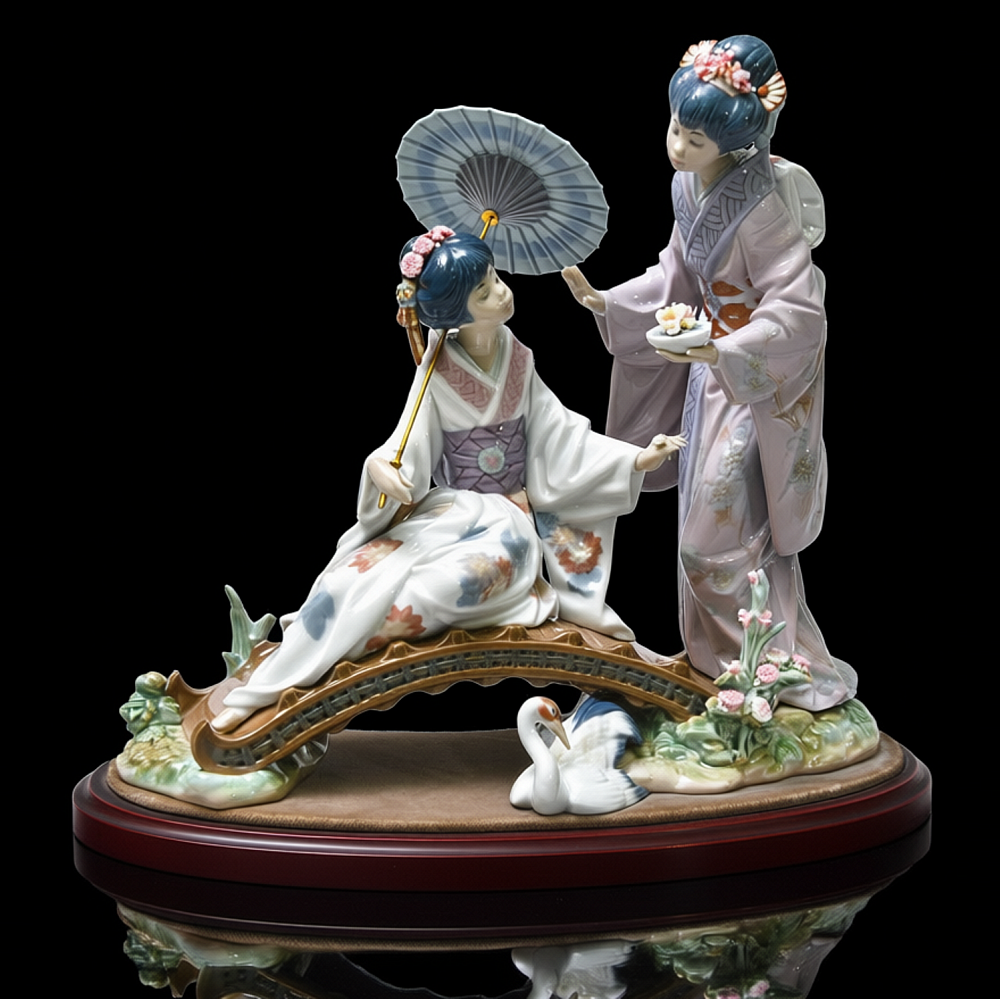 Большая Коллекционная Фарфоровая статуэтка «ВЕСНА В ЯПОНИИ», Lladro Испания -1984 год.