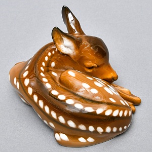 Коллекционная Фарфоровая статуэтка «Лежащий Олененок», ROSENTHAL Германия, 1943 - 1946 годы. 