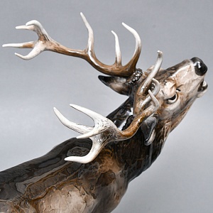 Большая Фарфоровая статуэтка «Благородный ОЛЕНЬ», ROSENTHAL Германия, середина ХХ века. 