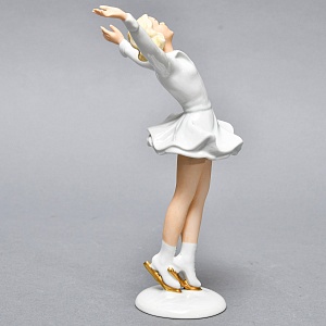 Коллекционная Фарфоровая статуэтка «Девушка фигуристка», Schau Bach Kunst Германия, 1953 - 1962 годы.
