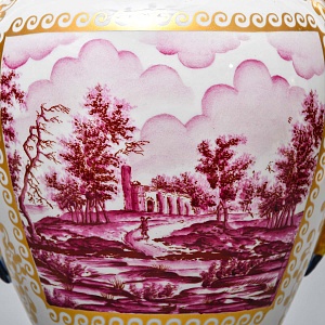 Коллекционные Парные Фарфоровые Вазы в стиле Ампир, Giulia Mangani Италия, середина ХХ века. 