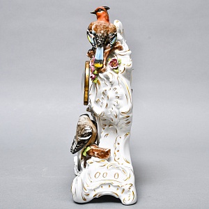 Каминные Кварцевые Часы «Певчие Птицы», фарфор Unterweissbach, Германия 80-е годы ХХ века.