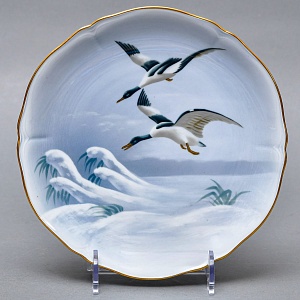 Столовый Фарфоровый сервиз «Охота» на 12 персон, Kaestner Saxonia Германия, первая половина ХХ века.