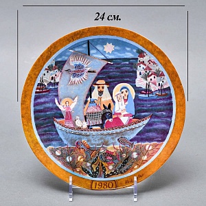 Коллекционная Фарфоровая тарелка - блюдо «Бегство в Египет», Königszelt Bavaria Германия - 1980 год. 