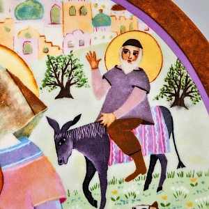 Коллекционная тарелка - блюдо «Иосиф, Мария и младенец в бегах», фарфор Königszelt Bavaria Германия - 1983 год. 