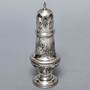 Винтажная Баночка - Емкость для сахарной пудры, металл Sheffield, Англия 50 гг. 