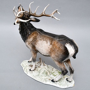 Большая Фарфоровая статуэтка «Благородный ОЛЕНЬ», ROSENTHAL Германия, середина ХХ века. 