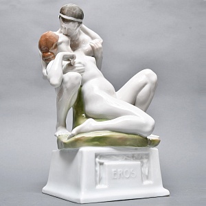 Большая Антикварная Фарфоровая статуэтка «EROS», ROSENTHAL Германия, 1907 - 1911 годы. 