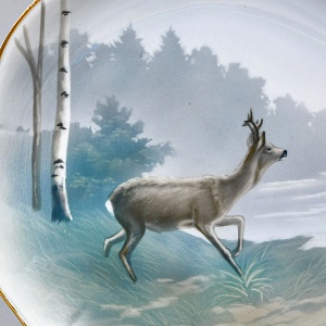 Столовый Фарфоровый сервиз «Охота» на 12 персон, Kaestner Saxonia Германия, первая половина ХХ века.