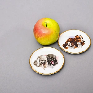 Небольшая Фарфоровая тарелочка «Породы собак. Пудель», Furstenberg Германия.