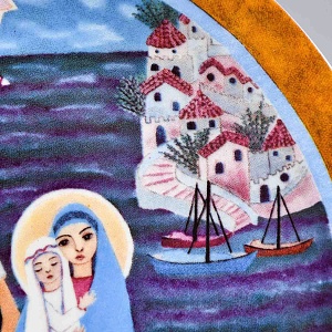 Коллекционная Фарфоровая тарелка - блюдо «Бегство в Египет», Königszelt Bavaria Германия - 1980 год. 