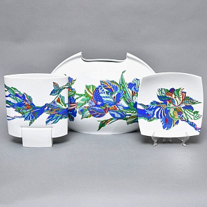 Декоративный комплект - Две Вазы и Блюдо из коллекции TASCA, Фарфор Rosenthal Германия, 80-е годы.
