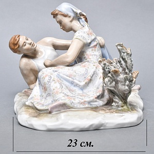 Большая Коллекционная Фарфоровая статуэтка «Затянувшаяся партия», ДФЗ Дулево Россия. 