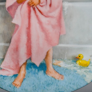 Коллекционная Фарфоровая Тарелка «День девочки Бекки. Купание», RECO США - 1986 год. 