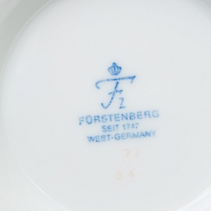 Фарфоровый столовый набор - 3 предмета в стиле Ампир, Furstenberg Германия, середина ХХ века.