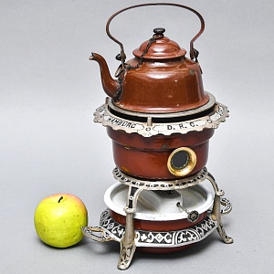 Редкость! Старинная Керосиновая Горелка - Плитка - Керогаз с Чайником, GEORG HALLER Германия -30 гг.