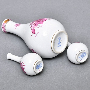 Миниатюрные Фарфоровые Вазочки - Триптих «APPONYI PURPUR», HEREND Венгрия.