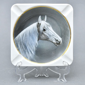 Антикварная Фарфоровая Пепельница  - Мелочевница "Лошадь", Kaestner Saxonia, Германия -20 гг.