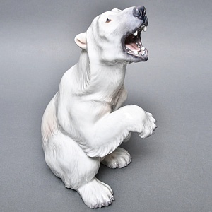 РЕДКОСТЬ! Большая Фарфоровая статуэтка «Белый медведь», Dahl-Jensen Дания, середина ХХ века.