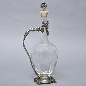 Роскошный Старинный Хрустальный Графин - Декантер в стиле Модерн, Франция первая половина ХХ века.