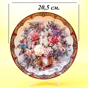 Коллекционная Тарелка «Волшебный букет», Фарфор W.J.GEORGE США -1993 год.