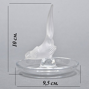 Хрустальная Подставка «ФАЗАН» для колец и украшений в стиле Арт Нуво, Laligue Франция.