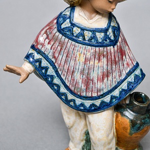 Коллекционная Фарфоровая статуэтка «Мексиканский мальчик в сомбреро», Lladro серия Грес, Испания.