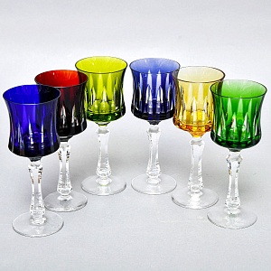 Бокалы для Вина Цветной Хрусталь DOROTHEENHUTTE Германия -70 гг. 