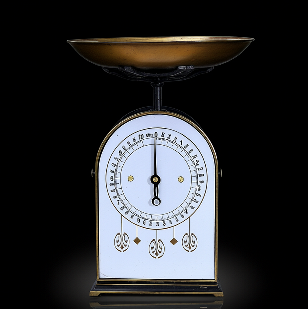 Редкость! Антикварные Механические Кухонные Весы, Металл/Фарфор, Rolf Matthaus, Германия -1908 год.