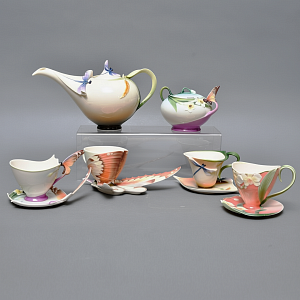 Авторский Фарфоровый Чайный сервиз «Бабочки и стрекозы» на 4 персоны, Franz Collection Тайвань.