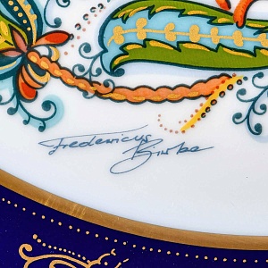 Коллекционное Блюдо - Тарелка «Мифы, сказания. Чингисхан - Завоеватель» Фарфор, Hutschenreuther Германия. 