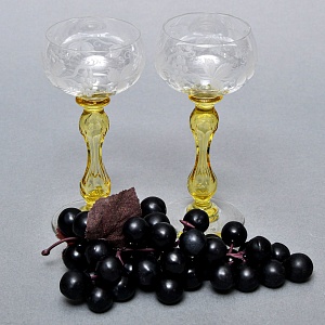 Антикварный Набор «Тет-а-Тет» Бокалы для Вина «MICADO VIGNE», Saint Louis. Франция, начало ХХ века. 