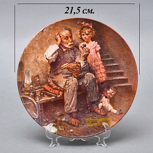  Коллекционная тарелка «Мой любимый дедушка. Сапожник для куклы», Фарфор RECO США - 1978 год. 