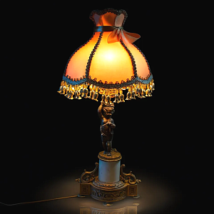 Винтажная Настольная Электрическая Лампа - Светильник «Путти - Ангелочек» Франция.