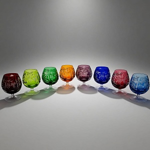 Полный Набор, все 8-мь Цветов, Бокалы для Коньяка, серия «Виноград» Хрусталь, NACHTMANN Германия.