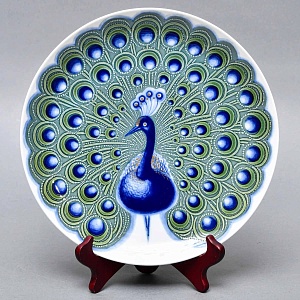 Коллекционное Фарфоровое блюдо - тарелка «ПАВЛИН», Furstenberg Германия, вторая половина ХХ века.