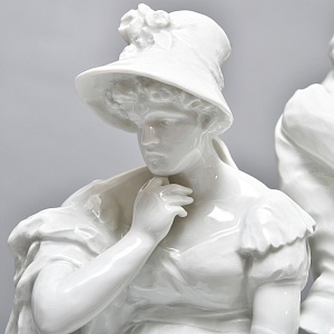 Антикварная Фарфоровая статуэтка «Дама с кавалером. Размолвка», ROSENTHAL Германия - 1926 год. 