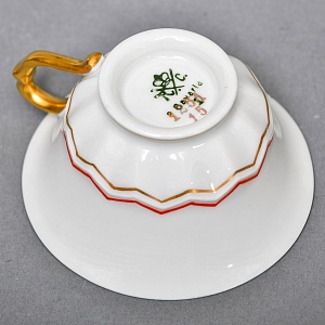 Антикварная Фарфоровая Кофейная пара в стиле Шинуазри, ROSENTHAL Германия, 1891 - 1906 годы. 