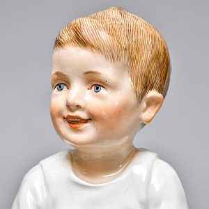 Коллекционная Фарфоровая статуэтка «Дети Хеншеля. Ребёнок с палочкой и барабаном», Meissen Германия.