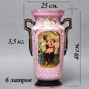 Редкость! Антикварные Парные Фарфоровые Вазы «Мгновения детства», Франция, конец XIX века. 