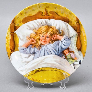 Коллекционная Фарфоровая Тарелка «День девочки Бекки. Пробуждение», RECO США - 1985 год. 