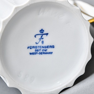  Фарфоровый Кофейный сервиз тет-а-тет «Греческие колонны» 8 предметов, Furstenberg Германия.