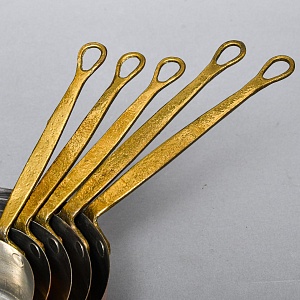 Винтажный Набор - 5-ть Медных Ковшиков - Сотейников разных размеров, Франция - 70 -е годы ХХ века.