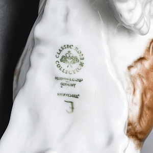 Коллекционная статуэтка «ОХОТНИЧЬЯ СОБАКА. Спрингер-спаниель с уткой», Фарфор ROSENTHAL Германия. 