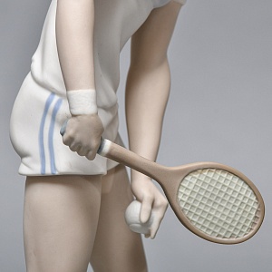 Парные Фарфоровые статуэтки «Теннисистка и Теннисист», Lladro Испания, 1982 - 1987 годы. 