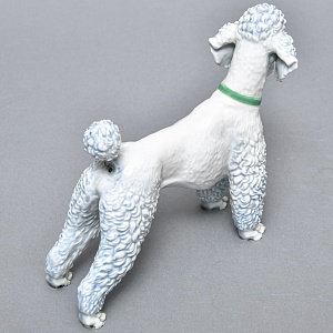 Коллекционная Фарфоровая статуэтка «Собака. ПУДЕЛЬ в зеленом ошейнике», ROSENTHAL Германия.