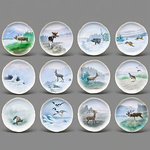 Столовый Фарфоровый сервиз «Охота» на 12 персон, Kaestner Saxonia Германия, первая половина ХХ века.