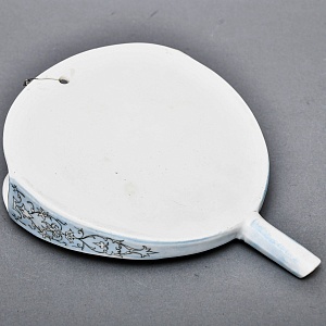 Антикварное Фарфоровое Настенное Кашпо - Ваза «Веер», роспись, Limoges Франция -1891 год.