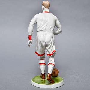 Большая Коллекционная Авторская Статуэтка «Футболист СПАРТАК», фарфор, ЛФЗ СССР -1989 год.