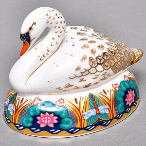 Коллекционное Пресс - Папье, Фарфоровая Статуэтка «ЛЕБЕДЬ», Royal Crown Derby Англия. 